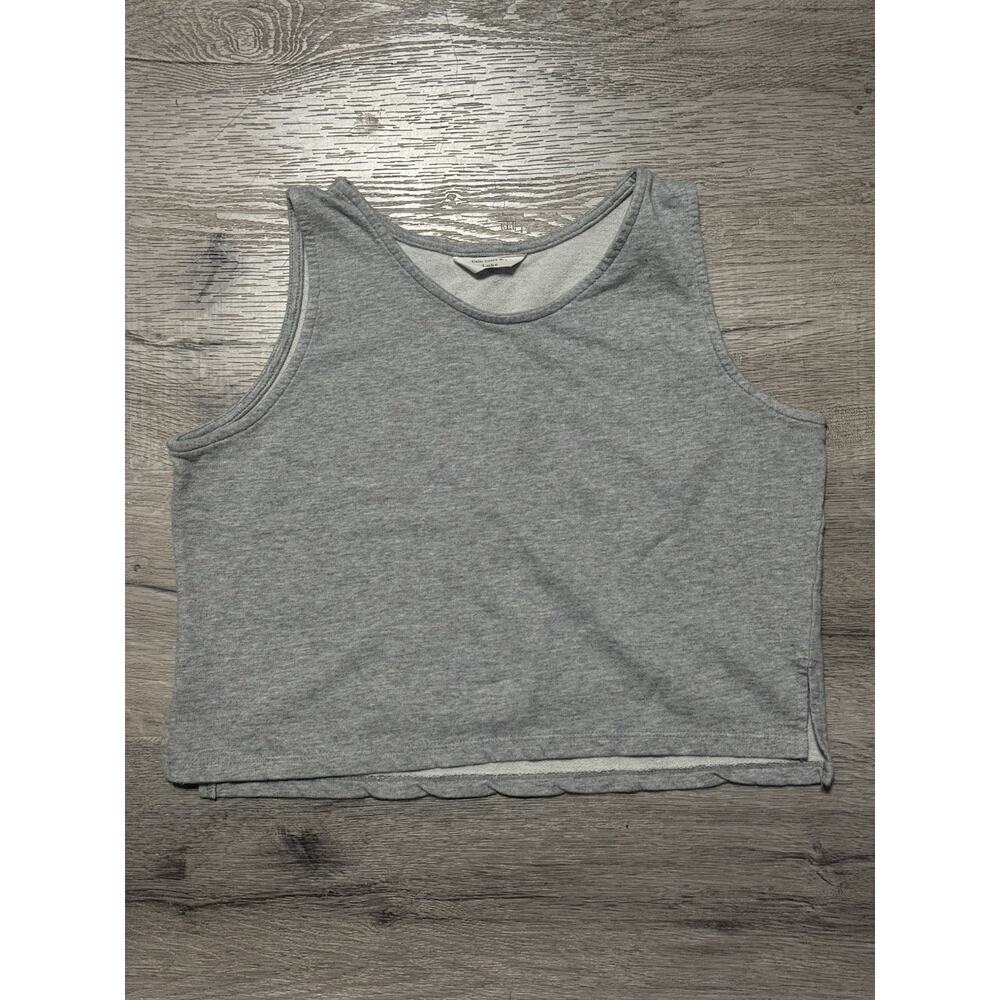 Calm Hours At, Lake Crop Tank Top Gray OS Korea Sleeveless